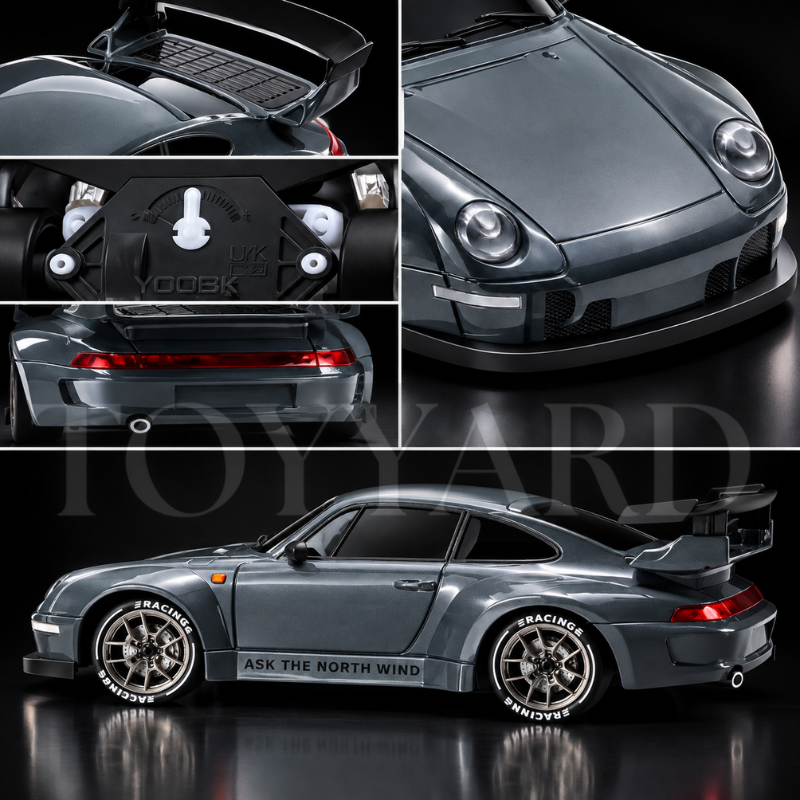 Porsche 911 Style RC Drift Car – Grey Edition | High-Speed Racing