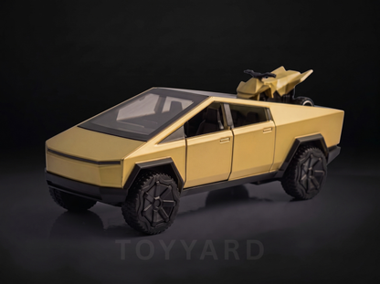Gold Tesla Cybertruck Diecast Model - Alloy Toy Car