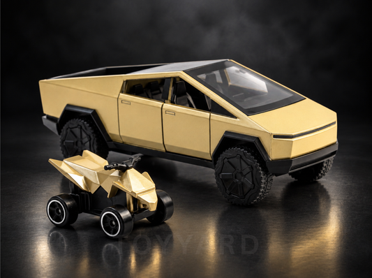 Gold Tesla Cybertruck Diecast Model - Alloy Toy Car