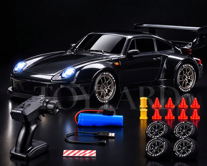 Porsche 911 Style RC Drift Car – Black Edition | High-Speed Racing